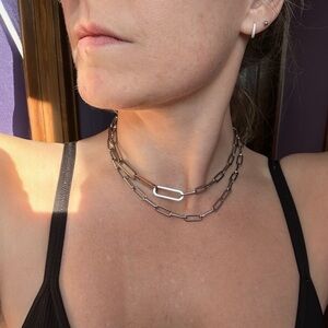Brosway Italia Emphasis Silver Paperclip Long Chain Necklace New